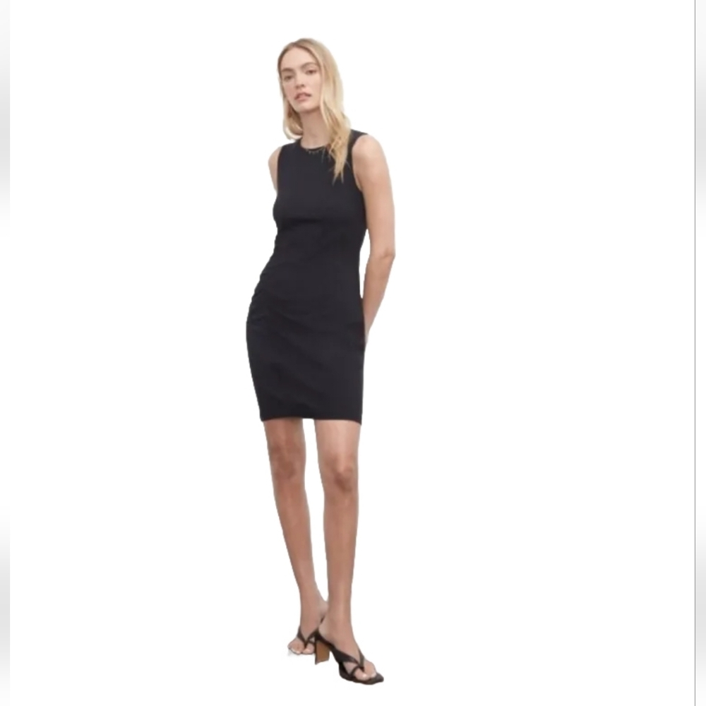 CLUB Monoco side seam ruched mini dress in black size XS